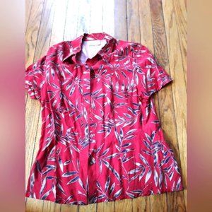 Lord & Taylor Women's Short Sleeve Vintage Silk Women's Blouse Top. Size 10